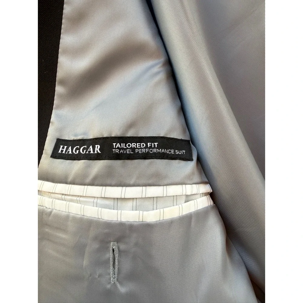 Haggar Tailored Fit Travelperformance suit jacket Sport Coat 42R wedding Intervw